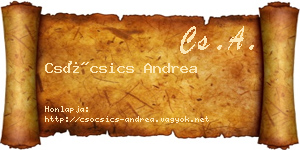 Csócsics Andrea névjegykártya