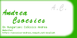 andrea csocsics business card